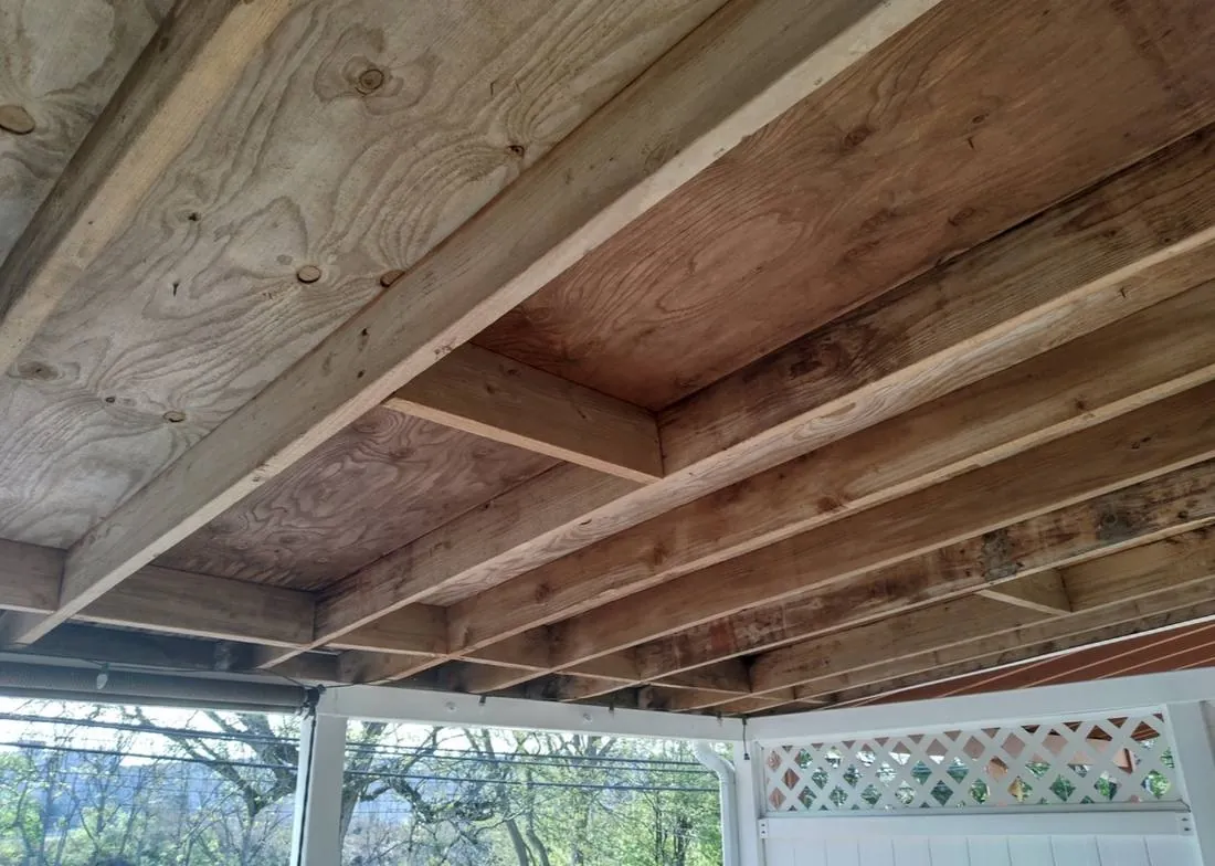Exposed Joists · Allentown, PA — before by Birdie Roofing